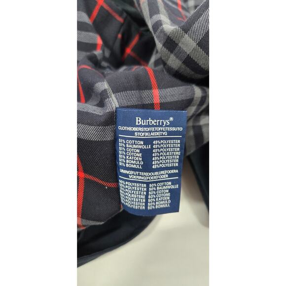 Vintage Mens 52R Burberrys London Prorsum Navy Blue Classic Belted Trench Coat - Picture 11 of 11